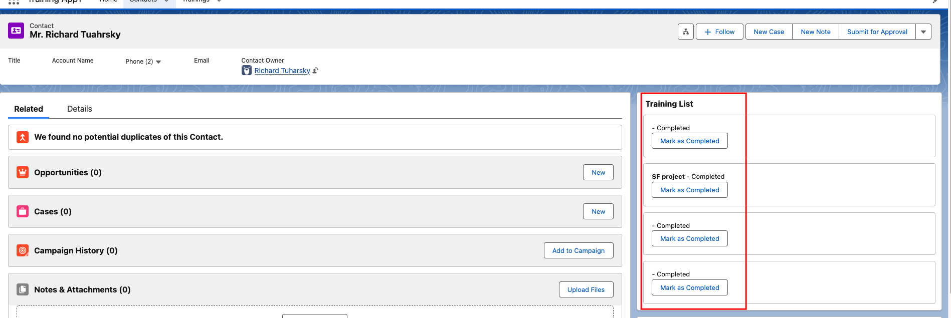 Salesforce Training Management System screenshot 5